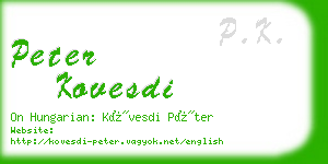 peter kovesdi business card